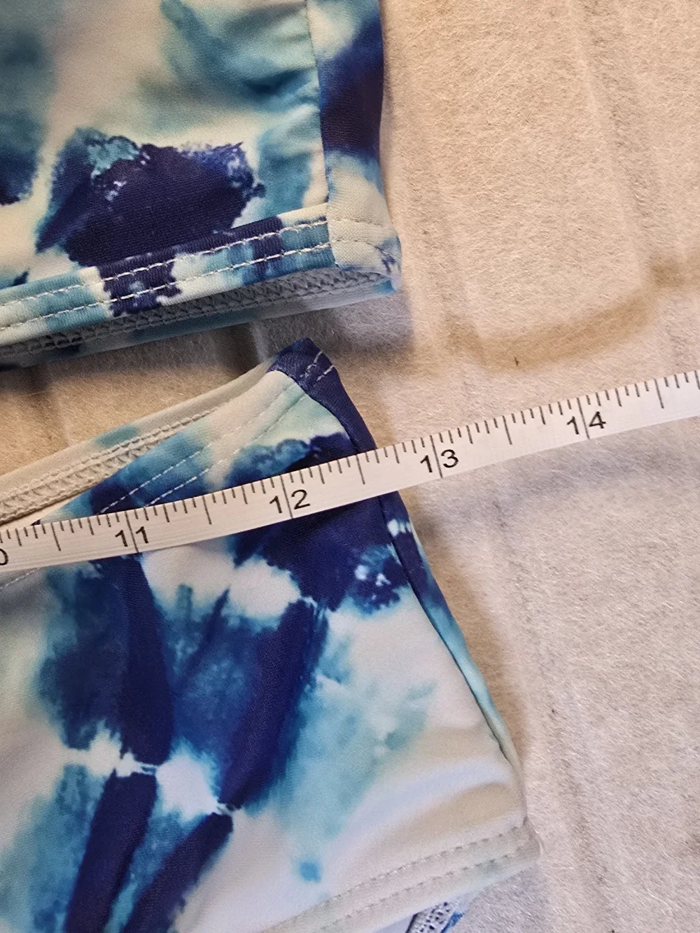 SHEIN Blue Teal Watercolor Tie-Dye Bikini Set
